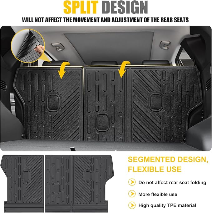 Backrest Mat for 2022-2025 Hyundai Tucson All Weather TPE Rear Back Seat Protector Cargo Liner for 2022 2023 2024 2025 Hyundai Tucson Black Only