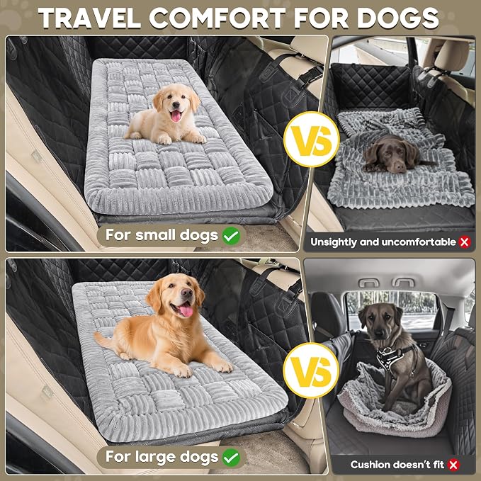 Dog Car Bed Mat Non-Slip Backseat Extender Dog Bed 50" x24.6" | Travel Bed for Dogs，Chew-Resistant, Easy Clean & Scratch-Proof, Comfort Design, Fits Trucks/Sedans/SUVs