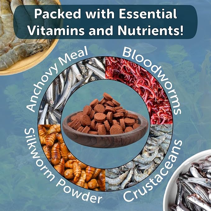Aquatic Foods Inc. Bloodworm Glass Sticking 42% Protein Tablets for Angels, Tetras, Guppies, Cichlids, All Community Tropical Fish...4-lbs 8oz Jar