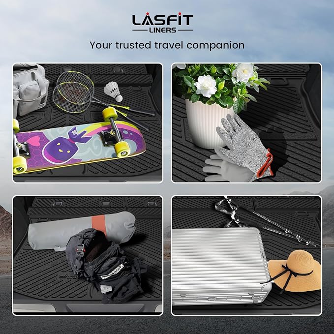 LASFIT Cargo Mat for Jeep Grand Cherokee 2011-2021 Accessories Rear Backrest Mat Trunk Seatback All Weather TPE Custom Fit Cargo Liners Black