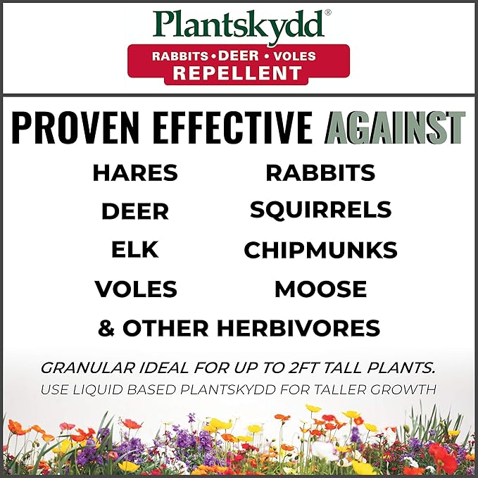 Plantskydd Animal Repellent - Repels Deer, Rabbits, Elk, Moose, Hares, Voles, Squirrels, Chipmunks and Other Herbivores; 8 LB Granular Shaker Jug (PS-VRD-8)