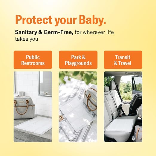 Chuckles® 5-Layer Disposable Changing Pads - 17x24 [50-Pack] Baby Liners | Disposable Diaper Changing Pad, Baby Pee Pads, Hypoallergenic Changing Pads for Travel, Curera Brand Underpads