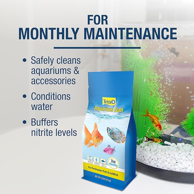Tetra Aquarium Salt for Freshwater Fish Tanks, 16 Ounces, Salt for Tropical and Goldfish Aquariums Enhances The Health of Your Aquatic Pets