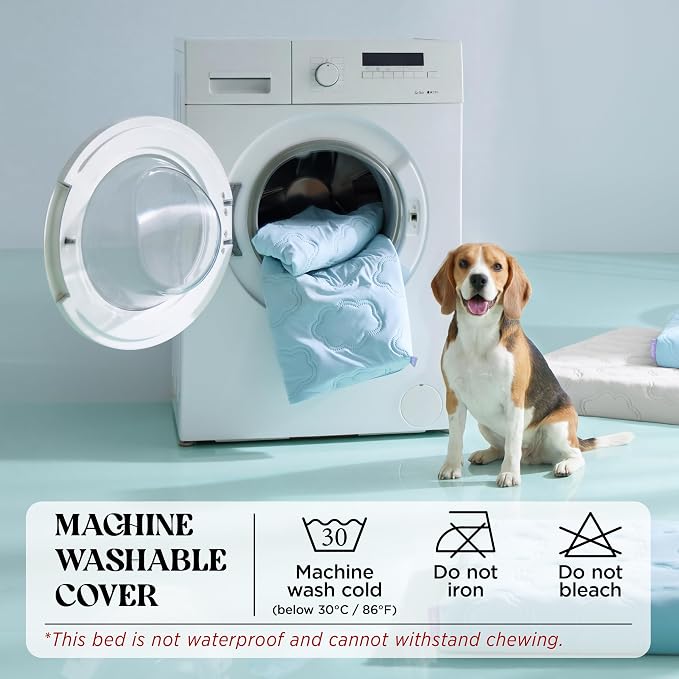 LE SURE ApexCloud™ Cooling Dog Bed for Large Dogs with Washable Cover,35IN | Q-Max>0.5 Cool-Touch Fabric, Orthopedic Egg Crate Foam,Breathable Non-Slip Summer Mat,For Active Senior Long-Haired Pets,Grey