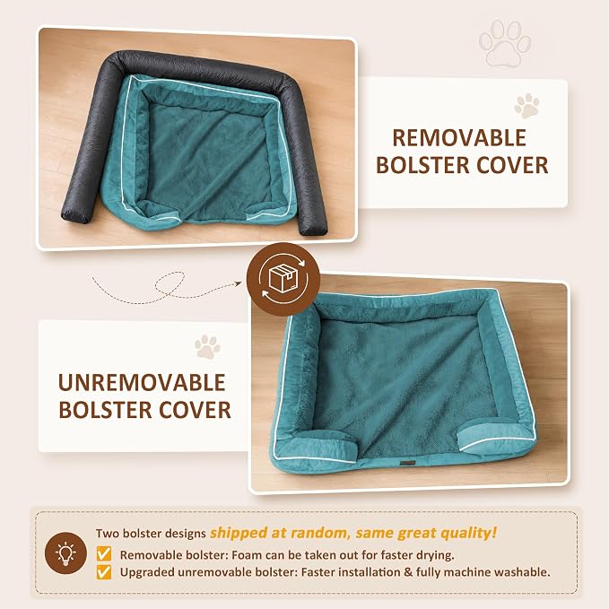 Comfort Expression Waterproof Orthopedic Dog Beds for Large Sized Dog | Supportive Egg Crate Foam Large Pet Bed with Removable Bolsters, Dog Couch with Washable Cover & Non-Slip Bottom, 38x25 Inch