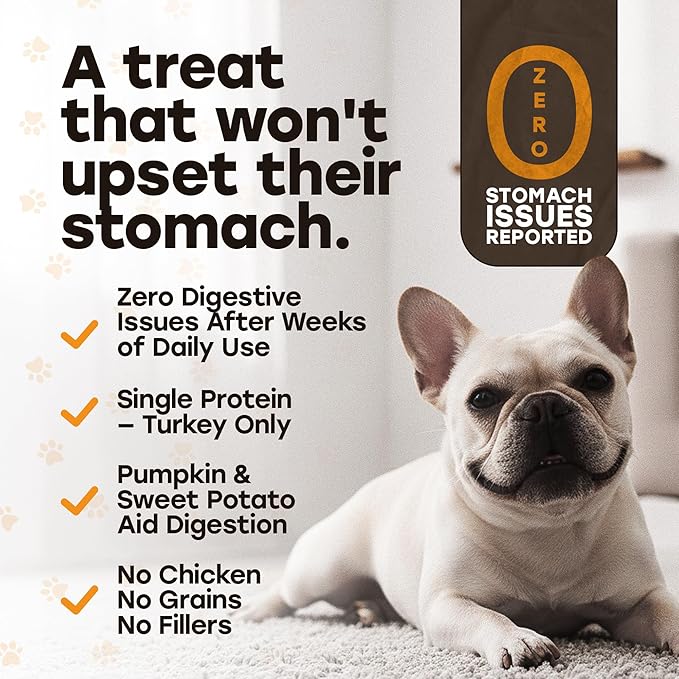 Turkey Day Treats & Meal Topper – Freeze-Dried Turkey Dog Treats, Kibble Mixer with Pumpkin & Sweet Potato – 30% Single Protein, Grain-Free Training Treats – Made in USA, 5.5 oz