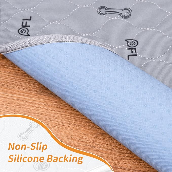 Washable Pee Pads for Dogs, 2 Pack Non-Slip Reusable Puppy Pads 36x36 | Absorbent, Bone Print, Machine Wash Whelping Pads, Dog Mats for Senior Dog, Floor Protector, Crate, Potty Training