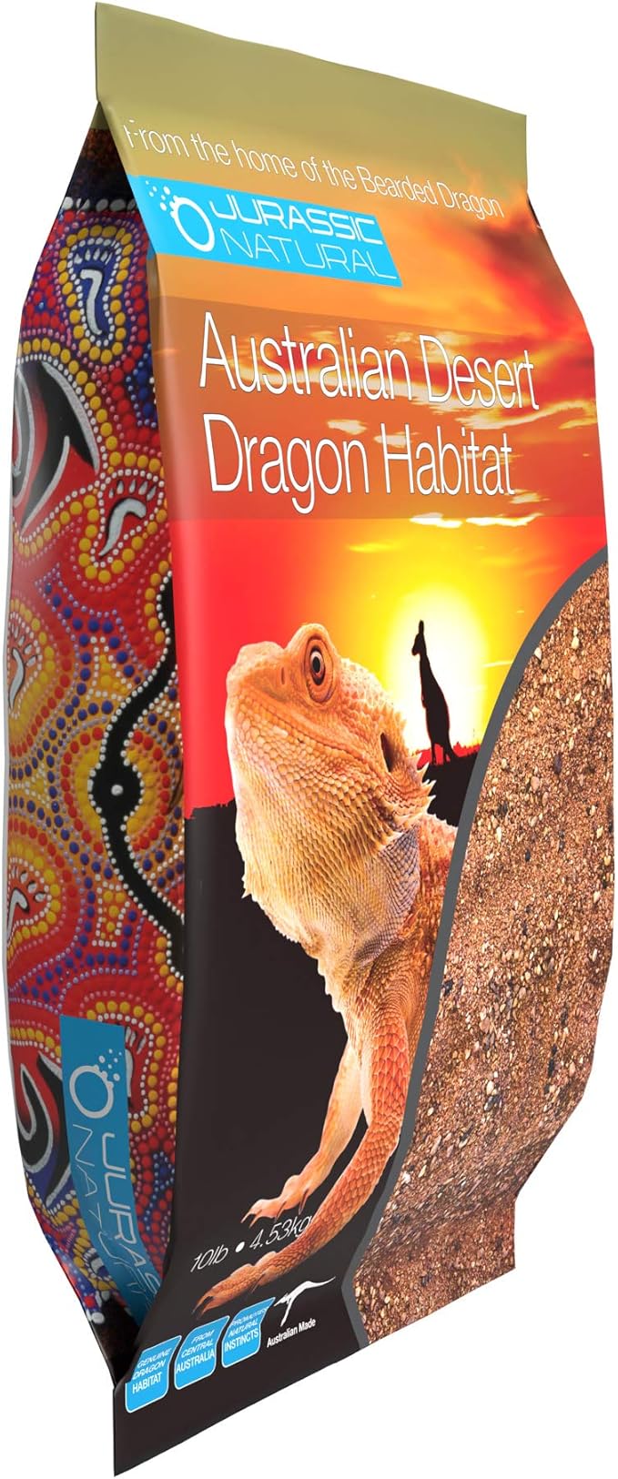 Jurassic Natural Australian Desert Dragon Habitat Substrate for Bearded Dragons and Other Lizards, Red, 10lb (Pack of 4)