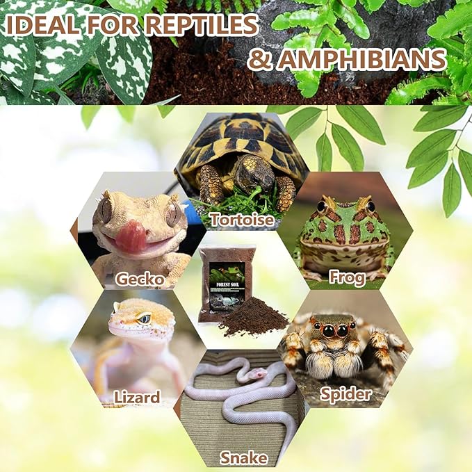 BNOSDM Reptile Soil Substrate,Natural Terrarium Bedding,Snake Bedding,Fluffy Reptile Tank Substrate for Tortoise Hermit Crab Tarantulas Lizards