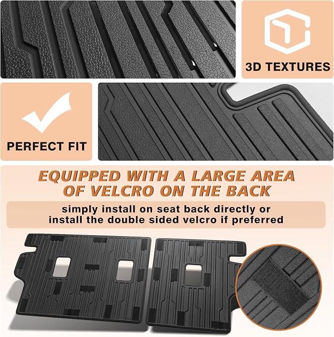 TripleAliners Floor Mats & Trunk Mat & Backrest Mats All Weather Liners Compatible with 2025 2026 Chevrolet Equinox Accessories TPE Custom Fit Floor Liners Rear Trunk Cargo Mat Seat Back Cover(No EV)