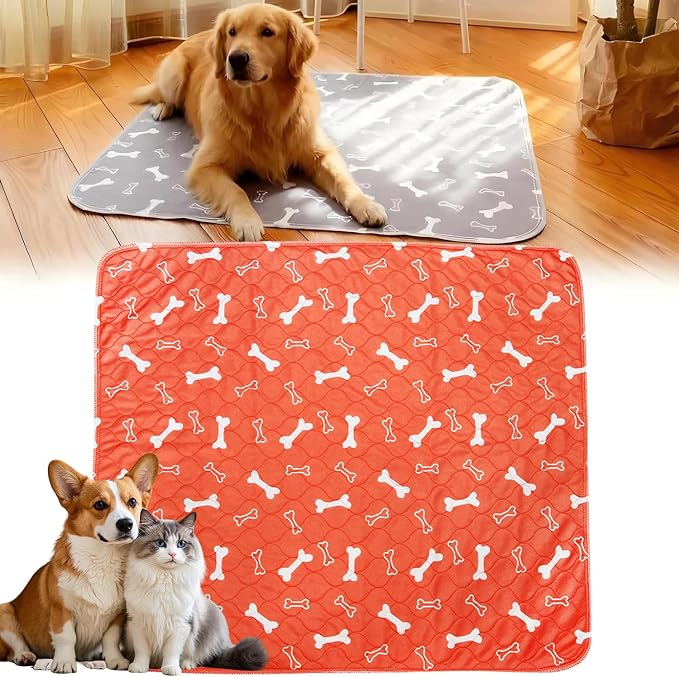 Pee Pads with Pheromones, Elite Pads for Cats, Washable Pee Pads for Dogs, Leak-Proof & Anti-Slip Pet Training Pad for Home & Travel (Red, S: 11.8" × 11.8")