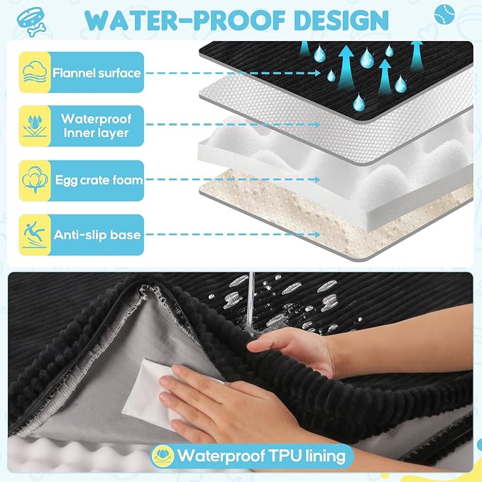 Loiion Dog Car Bed, Non-Slip Backseat Extender Pet Mat 50"x24.6"x4" | Removable, Washable Dog Bed With Waterproof Liner Protects Car Seats, Anti-Slip Travel Bed For Dogs