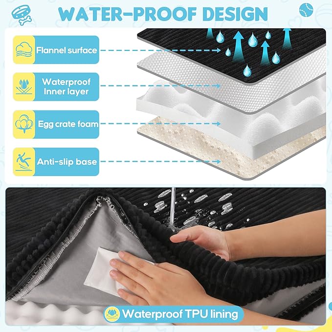 Loiion Dog Car Bed, Non-Slip Backseat Extender Pet Mat 50"x24.6"x4" | Removable, Washable Dog Bed With Waterproof Liner Protects Car Seats, Anti-Slip Travel Bed For Dogs