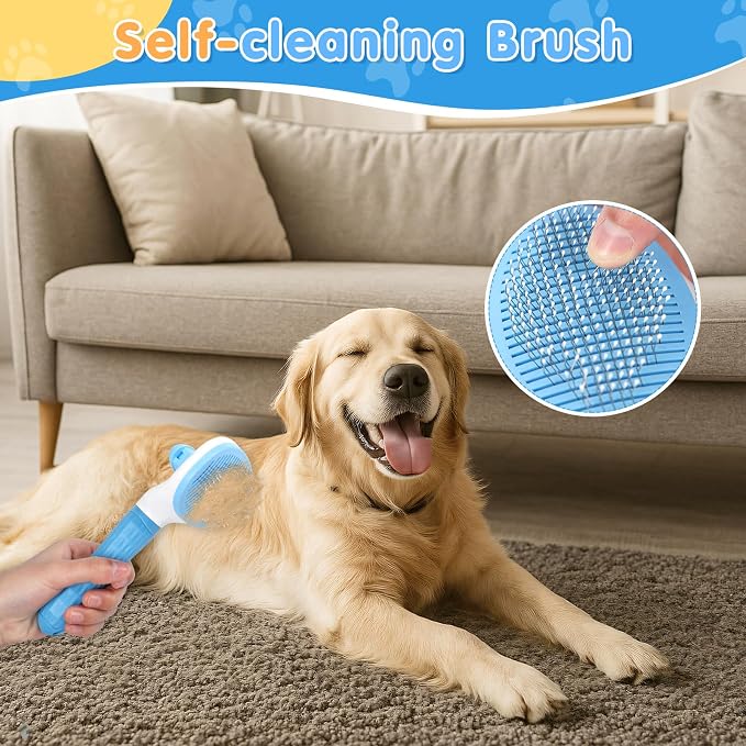 6 Pcs Dog Washing Kit: Bath Brush, Hair Brush, Washing Glove, Dog Towel | Dog Brush for Shedding, Toothbrush, Large Towel, and Dry-wet Separation Bag, Dog Bath Grooming Kit, Dog Bath Supplies
