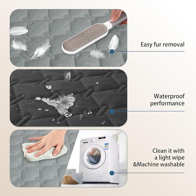 gogobunny Waterproof Blanket, Couch Covers for Dogs, Reversible Protector | 3X Stronger Leakproof, Scratch Proof Durable Furniture Protection, Stain Resistant, Washable, 30x70 Inch Dark/Light Charcoal