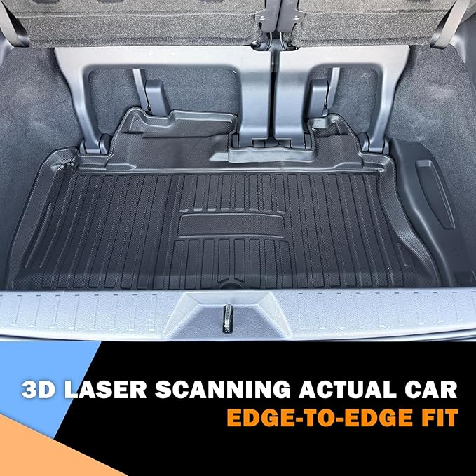 KUST Cargo Trunk Mat for Toyota Sienna 2021-2026 (with Spare Tire), Rear Trunk Cargo Liner All Weather Protection, TPE Rubber Raised Edge