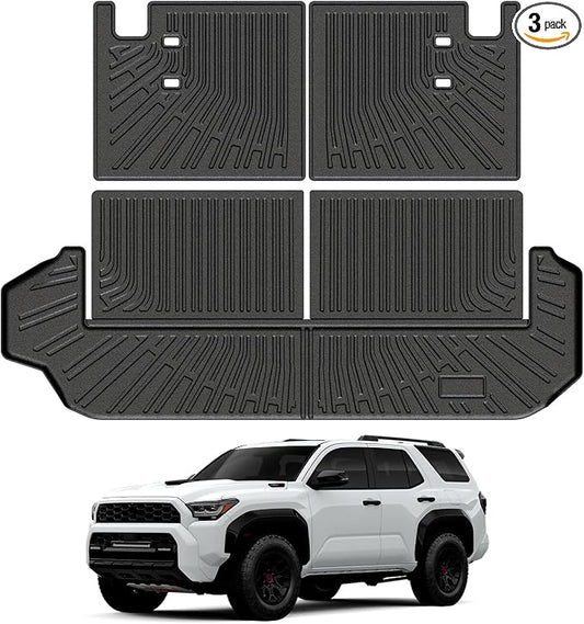 Mixsuper Cargo Liner for Toyota 4Runner 2025-2026 7-Passenger Models Only (Not for 5-Seater), All Weather Trunk Mat & Separate Seatback Protectors