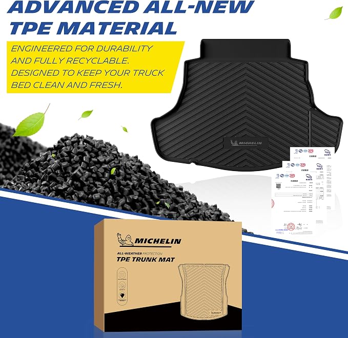 Michelin Floor Mats, Premier Series All-Weather TPE Custom Fit Liner for Toyota Camry 2025-2026 Trunk Mat (1 Piece)