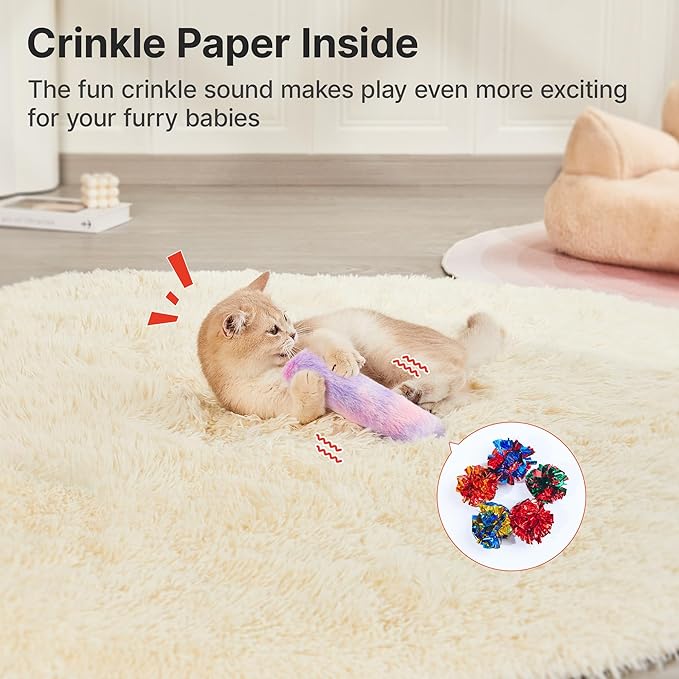 Jouets pour chat Potaroma, lot de 3 coussins, doux et durables, avec froissement sonore et herbe à chat à l'intérieur, jouet interactif pour chatons d'intérieur, stimule l'exercice des chatons
