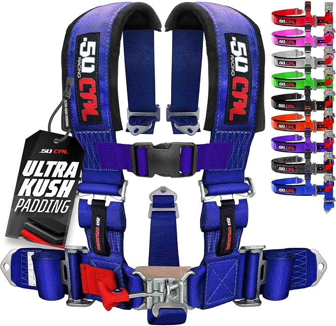 1pc Blue 5 Point Harness for Bucket Seat, Latch Release, 9 Color Options, Racing Harness 5 point, Race Car, UTV, RZR [6003]
