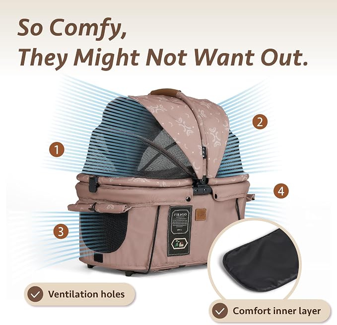 Sway2 Pet Car Seat and Carrier, 2-in-1 Booster Seat for Small Dogs and Cats