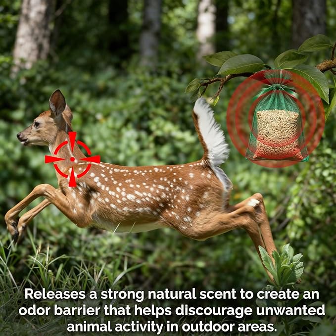 16 Pack Deer & Rabbit Repellent Pouches, Effective Garden Animal Repellent to Protect Plants, Flowers & Yard – Long-Lasting, Weather Resistant, Easy to Use