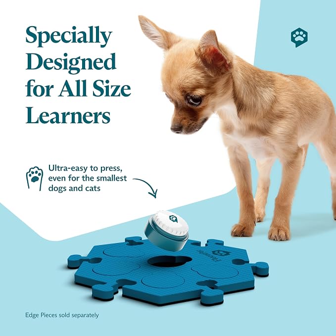 Speak Up! Get Started Kit with Clearer Upward-Facing Sound | 6 Recordable Buttons w/Pre-Installed Batteries & 3 HexTile Button Mats | Training Dog & Cat Communication Buttons