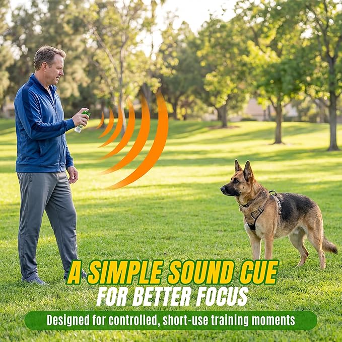 Air Horn with Holster, 1.4 oz 120 dB Loud Pet Trainer to Stop Dog Attacking Barking Fighting Jumping, Coyotes Air Horn for Safety, Protect Yourself & Pet While Walking, Green (1 Pack)
