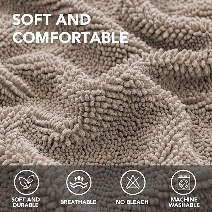 H.VERSAILTEX Non Slip Pet Couch Cover Chenille Dog Bed Protector Thick Soft Sofa Slipcover Pet Friendly Washable Couch Cushion Covers for Pets (68" x 82", Taupe)