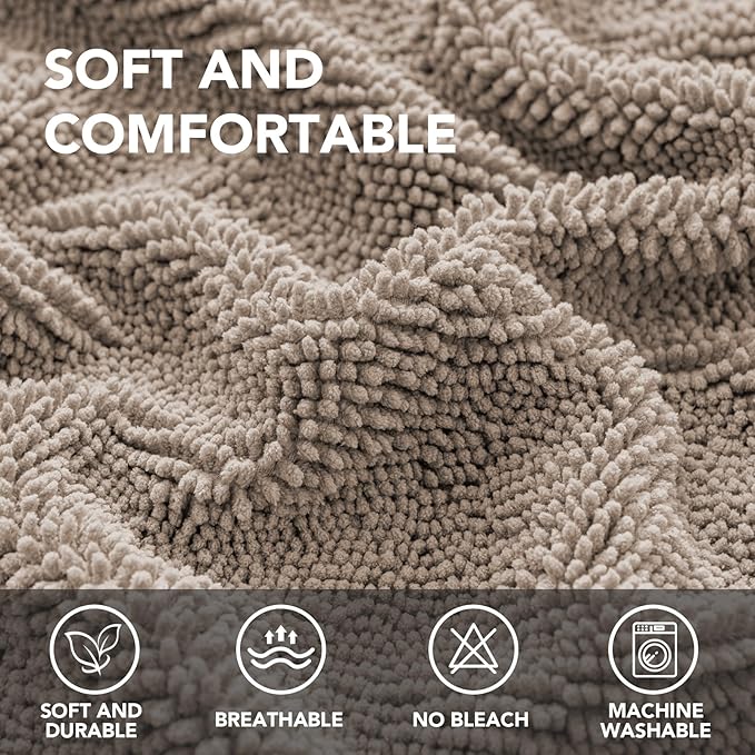 H.VERSAILTEX Non Slip Pet Couch Cover Chenille Dog Bed Protector Thick Soft Sofa Slipcover Pet Friendly Washable Couch Cushion Covers for Pets (40" x 50", Taupe)