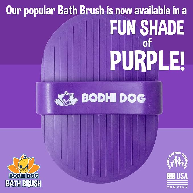 Bodhi Dog Shampoo Brush - Pet Grooming & Bath Supplies for Dogs and Cats - Bath Brush for Long & Short Hair - Premium Scrubber for Shower, Showerhead, Sprayer & Bathing (2-Pack, Purple)