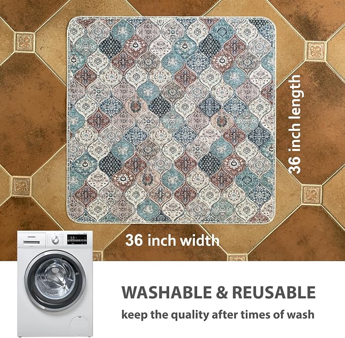 nunubaby Washable Pee Pads for Dogs, Stylish, Non-Slip and Leak-Proof Pee Pads. Reusable Potty Pads for Dogs for Crates and Floors.(Dark Red/Multi,36" x36" )