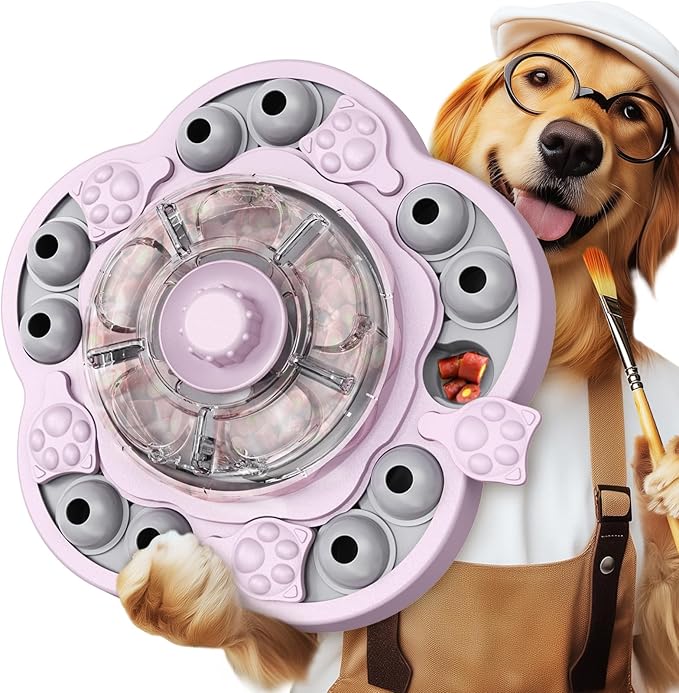 KADTC 3-Level Dog Puzzle Toy, Spin to Release Treat Dispenser, Slow Feeder | LARGE SIZE - Slide, swing, sniff, search: 4 play modes curb boredom, channel energy, build focus, deliver mental stimulation.