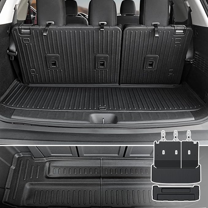Cargo Mat with Backrest Mats and Sub-Trunk Mat for 2022-2025 2026 Nissan Pathfinder 7/8 Seats Accessories, All-Weather Cargo Liner Car Mat(for Nissan Pathfinder | 2022-2026)