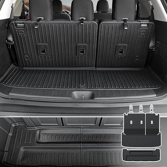 Cargo Mat with Backrest Mats and Sub-Trunk Mat for 2022-2025 2026 Nissan Pathfinder 7/8 Seats Accessories, All-Weather Cargo Liner Car Mat(for Nissan Pathfinder | 2022-2026)