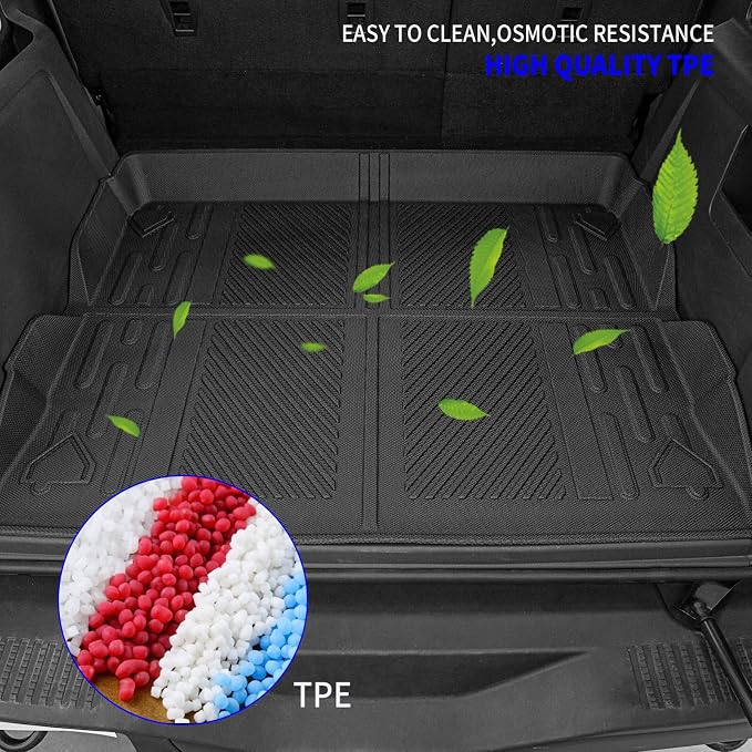 Rongtaod Cargo Mat Compatible with 2021-2025 2026 Ford Bronco 4 Door Trunk Mat Cargo Mat Cargo Liner All Weather Trunk Liner 2025 Bronco Accessories (Trunk Mat)