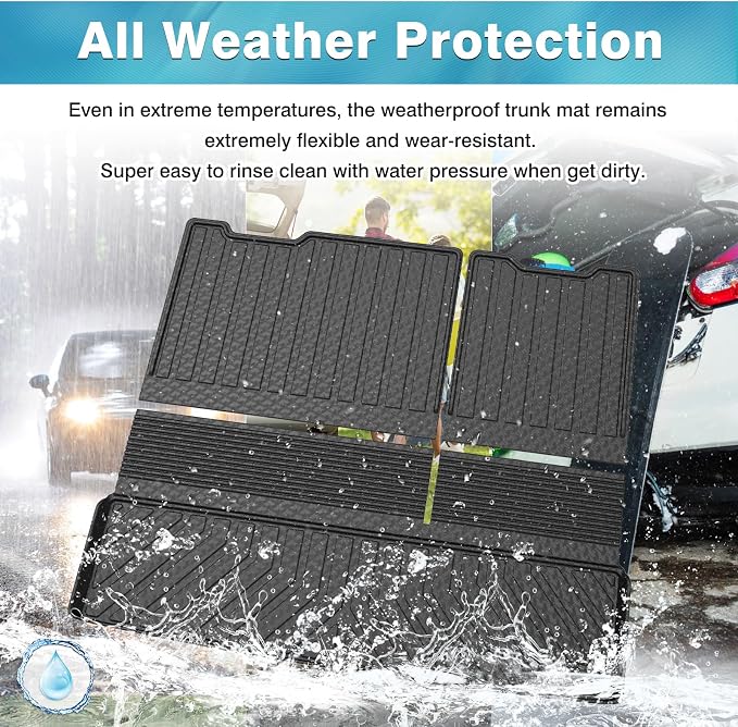 Mixsuper Cargo Liner for Tahoe/GMC Yukon 2015-2020 (Non XL), Trunk Mat for Tahoe Accessories All Weather Cargo Mat Rear Trunk Liner Black 3PCS