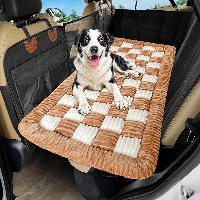 Dog Car Bed Mat Non-Slip Backseat Extender Dog Bed 50" x24.6" | Travel Bed for Dogs，Chew-Resistant, Easy Clean & Scratch-Proof, Comfort Design, Fits Trucks/Sedans/SUVs