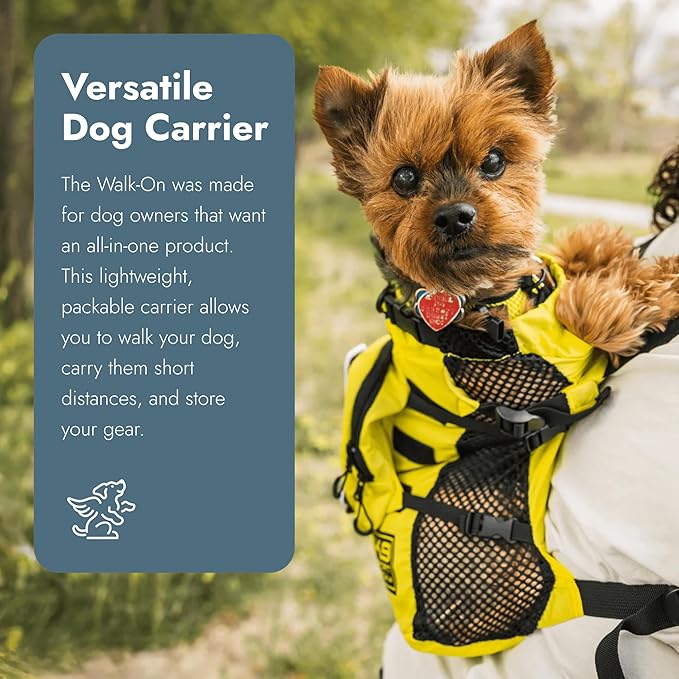 K9 Sport Sack Walk-On - Small, Shark Skin Gray - Ideal for Dogs with 13-16” Back Length - Lightweight, Packable, Backpack-Style Carrier - Includes Compatible Harness & Storage Bag