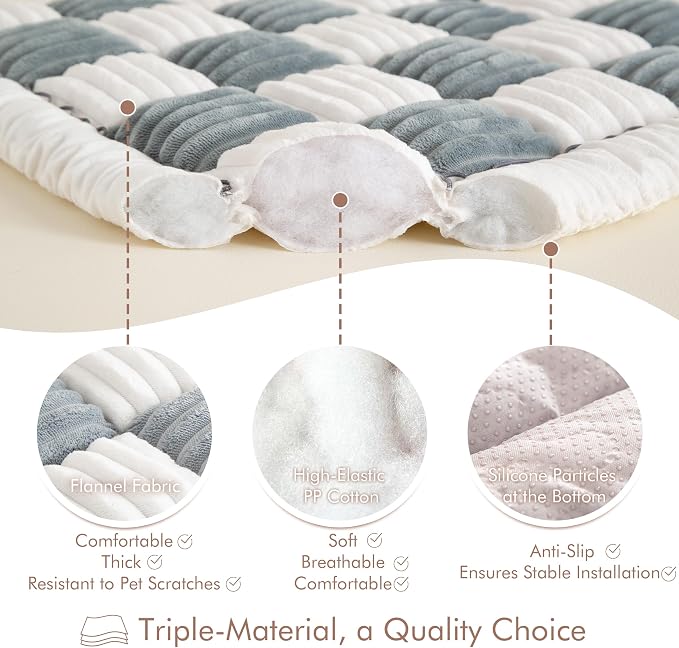 Couch Cover for Sofa, Sectional Couch Cover for Dogs, Sofa Cover Washable, Cushion Cover Blanket Pad Bed Mat for Pets, Fleece Furniture Protector, Grey, 27.6x70.9in