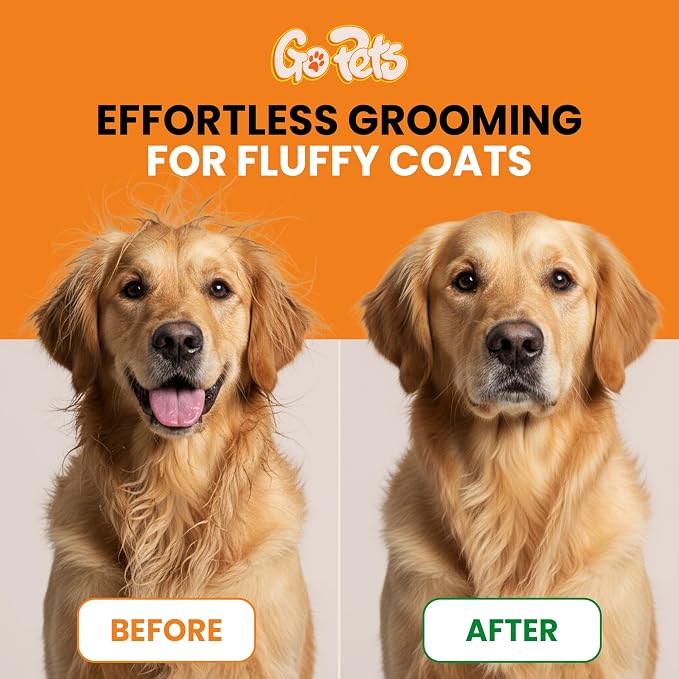 Double Row Dematting Rake Undercoat Deshedding Tool for Dogs & Cats | Dog Brush for Shedding and Grooming, Long Hair Pet Grooming Brush for Mat Removal, Detangling, and Shedding Control