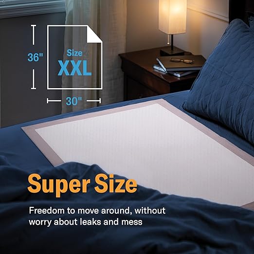 Chucks® Premium Disposable Underpads - 30x36 [25-Pack] Bed Pads | Ultra Thick Super Absorbent Chux Incontinence Disposable Adult with Adhesive Tape, Leak-Proof Pee Pads XX-Large