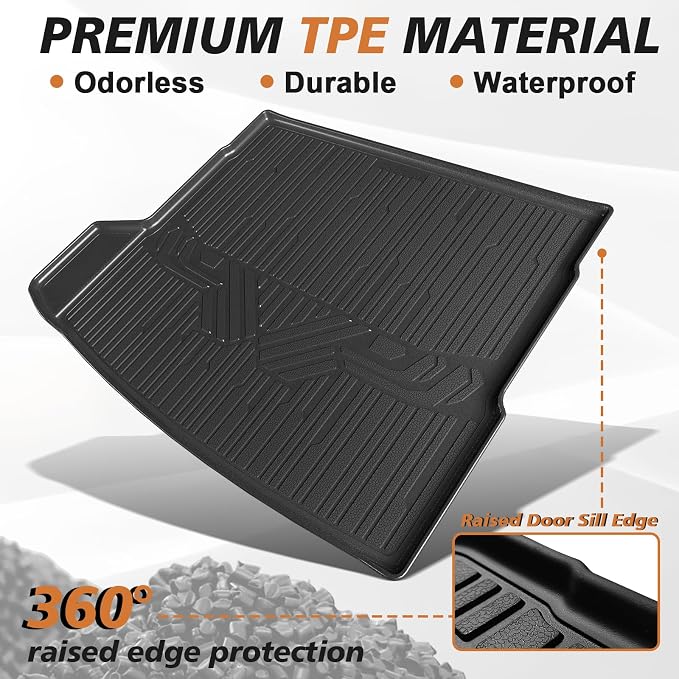 TripleAliners Trunk Mat All Weather Compatible with 2025 2026 BMW X3 Accessories Custom Fit Protection Trunk Floor Liner Cargo Mat TPE Anti-Slip Odorless Cargo Liner