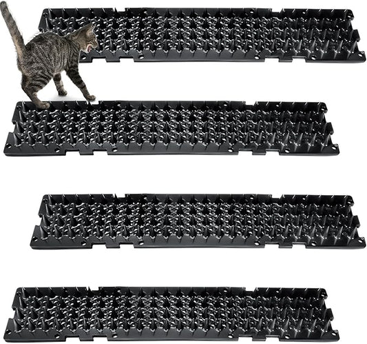 Nuanchu 12 Pieces Cat Deterrent Mat Stool Dog Cat Repellent Mat Cat Repellent Mat with Spikes Keep Dogs Off Counter Anti Pet for Outdoor Indoor Plants Garden Sofa Window(16.5 x 3.3 Inch,Black)