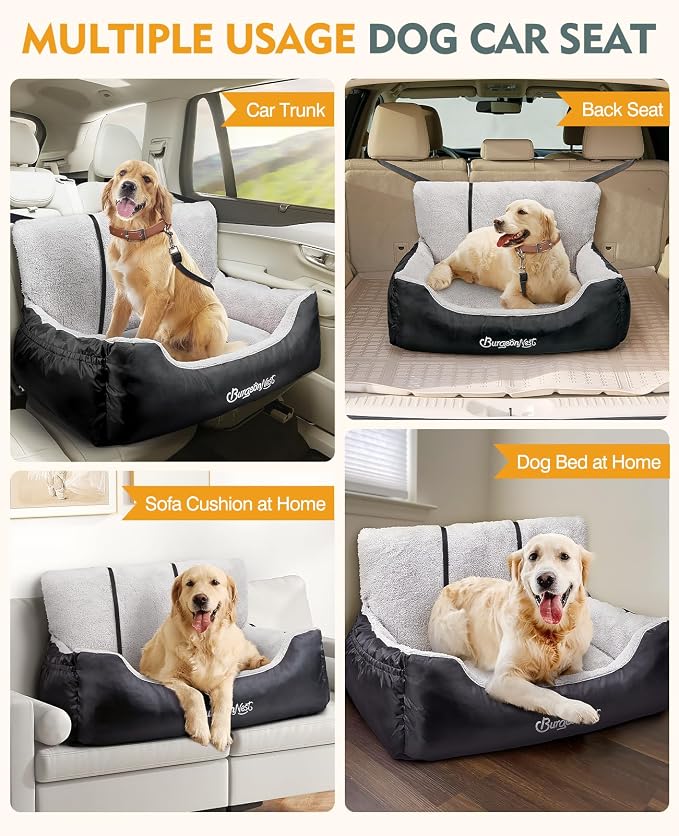 Dog Car Seat for Small Dogs & Cats Under 55 lbs,Black