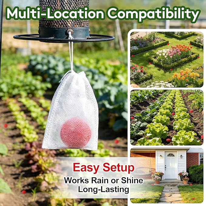 Powerful Deer Repellent Balls, Pest Repellent 24-Pack Deer Repellent for Garden & Outdoor Use, Natural Peppermint Oil Deer Deterrent to Keep Deer Away from Garden, Yard