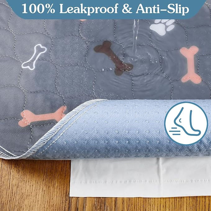 Washable Pee Pads for Dogs, 2 Pack Reusable Puppy Pads, 31"x36" | Super Absorbent, Waterproof & Leakproof, Non-Slip Bottom, Machine Washable, For Floors, Beds, Couches, Crates, Carpets, Cars