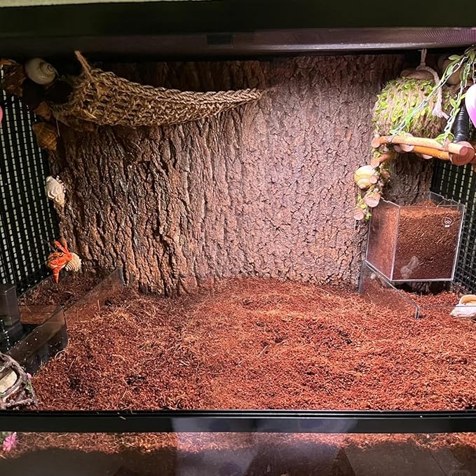 BNOSDM 2PCS Reptile Soil Substrate,Natural Terrarium Bedding,Snake Bedding, Fluffy Reptile Tank Substrate for Tortoise Hermit Crab Tarantulas Lizards