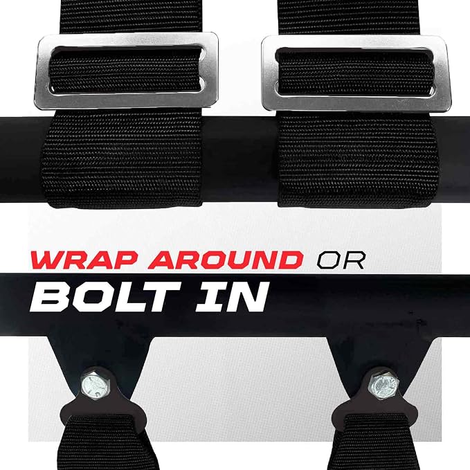 1pc Black 5 Point Harness w/ 2" straps, Racing Harness Seat Belt | Ultra Kush padding, Race latch quick release hardware. Universal Fit for UTV, RZR, race car. Part# 6009