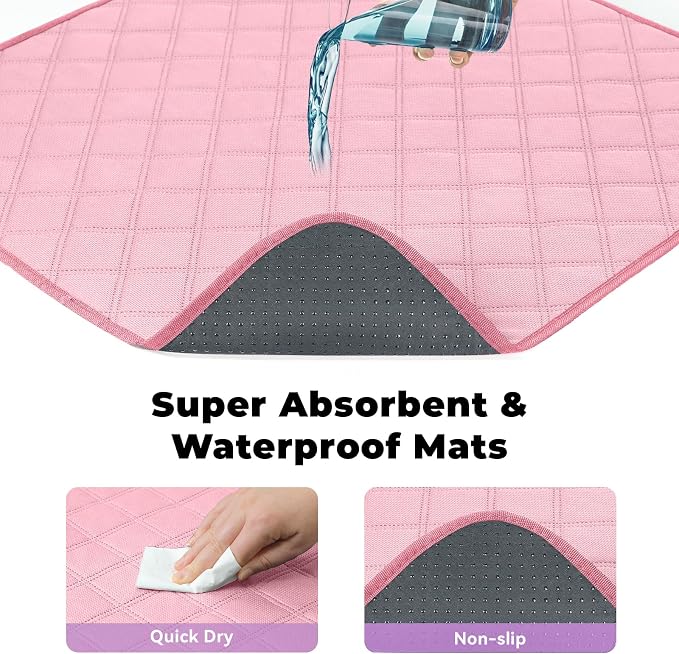 Siedihit Dog Playpen, Cat Pet Puppy Crate, Portable Playpens Indoor Outdoor (Pink with Pad, Medium)